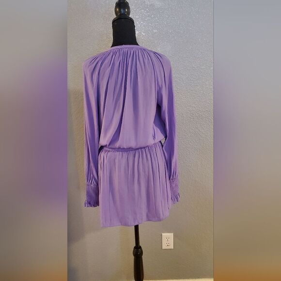 Ramy Brook Brin Tassel Tie Neck Dress Women’s Purple Orchid Lilac – Boho Chic - Picture 6 of 14